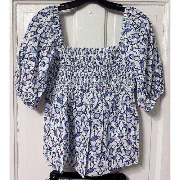 NWT Sachin Babi Blue Floral Eyelet “Millie Vine” Top & Shorts Set Size S - Picture 9 of 13